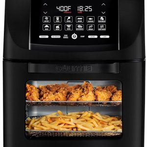 Gourmia Air Fryer – 14 Qt All-in-One Oven with Rotisserie, Digital Display with 12 Presets, Roast, Bake, Broil, Dehydrate, Dishwasher Safe Accessories