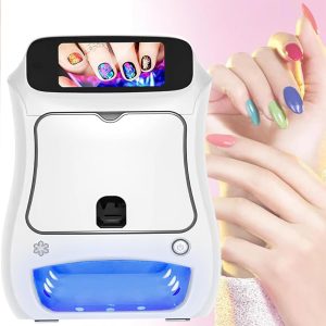 Electric Mini Nail Art Printer, Smart Digital Nail Printer Machine, Automatic Touch Control, Phone-Enabled Nail Art Device for Home Use & Nail Enthusiasts, White