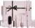 5 in 1 Auto Curling Iron Set with Interchangeable Barrels – 1″, 1.25″, 1.5″ Curling Wand, Hair Crimper & Straightening Brush, Rotating Ceramic Curler, 3 Temp, Dual Voltage, Anti-Scald, Pink