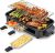 Pukomc Electric Indoor Grill,2 in 1 Indoor Grills for Kitchen | Smokeless Grill Net & Non-Stick Cooking Removable Plate, Temperature Control, Dishwasher Safe, 1700W Black